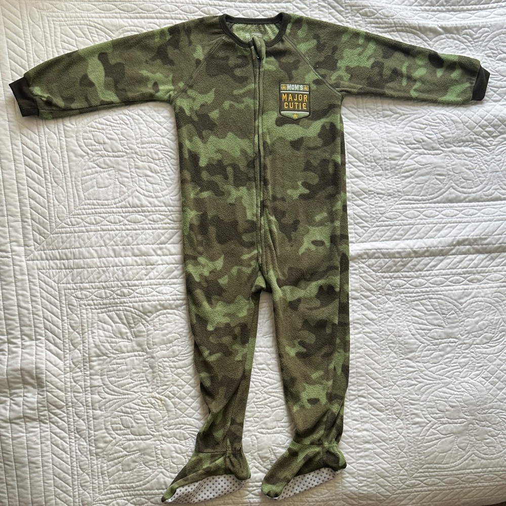 3T Footed One-Piece Pajamas - Green Camo